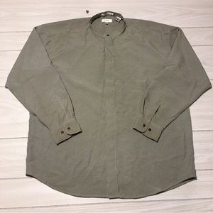 Pavo Button Up Shirt Mens XL Long Sleeve Casual Polyester Gray